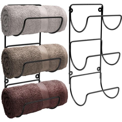 Sorbus Set Of 2 Wall-mount Towel Rack - Great For Organizing Rolled Bath Towels, Washcloths ...