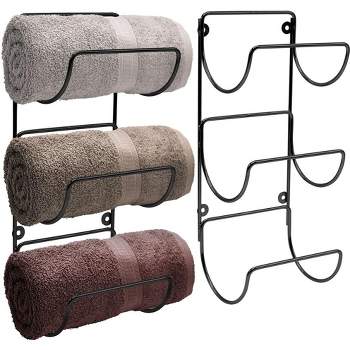 Sorbus Wall-Mount Towel Rack - Great for Organizing Rolled Bath Towels, Washcloths, Linens (Holds 6)