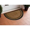 HomeRoots 20" X 32" Beige and Black Rubber and Coir Outdoor Semi Circle Door Mat - 2 of 4