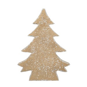 Storied Home Distressed Wood Christmas Tree, Gold - 1 of 3