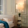 Modern Gold Tripod Floor Lamp with Shelves & Dimmer - 2 of 4