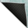 Teal Blue Aqua And Ivory Floral Washable Indoor Outdoor Area Rug - 4 of 4