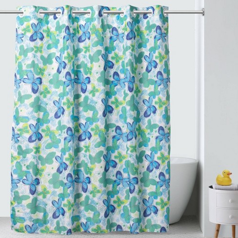 71 X74 Flutter Shower Curtain With, Target Hookless Shower Curtain Liner