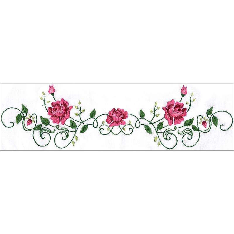 Tobin Stamped For Embroidery Pillowcase Pair 20"X30"-Rose Vine, 2 of 4