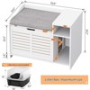 coucheta Top-Opening Hidden Cat Litter Box Enclosure, Disguised Litter Box Furniture Cabinet with Cushion & Storage Shelf, Wooden Pet House Side Table - 2 of 4