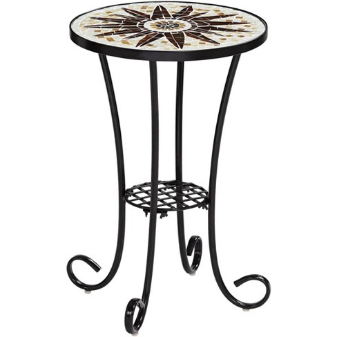 Teal Island Designs Sunburst Mosaic Black Outdoor Accent Table Target