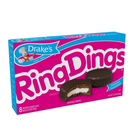 Drakes Ring Dings Chocolate Cake - 8ct/11.55oz : Target