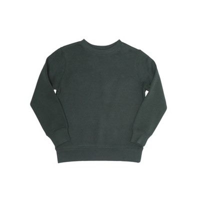 EVERYDAY KIDS Boys’ Fleece Green Crewneck Sweatshirt; Boy’s Long Sleeve Pullover Shirt - Soft and Breathable Cotton/Poly Blend