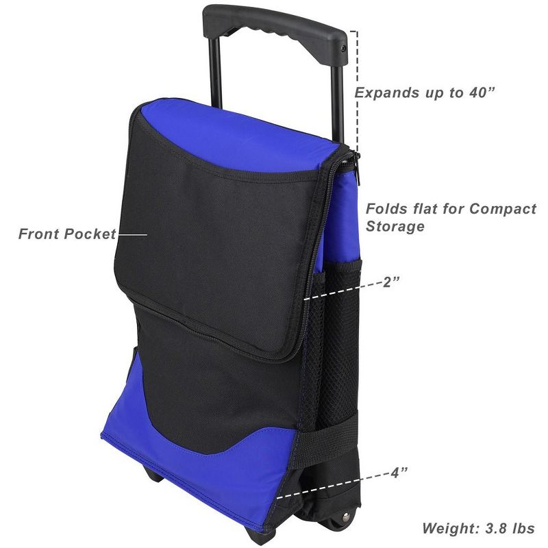 Picnic at Ascot 32 Can Collapsible Rolling Insulated Cooler - Royal Blue, 3 of 6