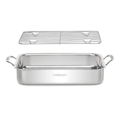 14" Stainless Steel Lasagna Pan with Roasting Rack