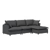 NicBex Couches for Living Room 3pc L-shaped Sectional Sofa Modern Chenille Upholstered Sofa Couch with Movable Ottoman - 3 of 4