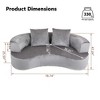 DYHOME 79" Modern Curved Sectional Sofa, Chenille Cloud Couch with Deep Seat, Soft Curved Backrest, All-Foam Construction with 2 Pillows, No-Assembly - 3 of 4