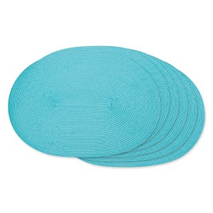 DII Oval Placemat Set 6 Piece, Aqua, 12x18" - 1 of 4