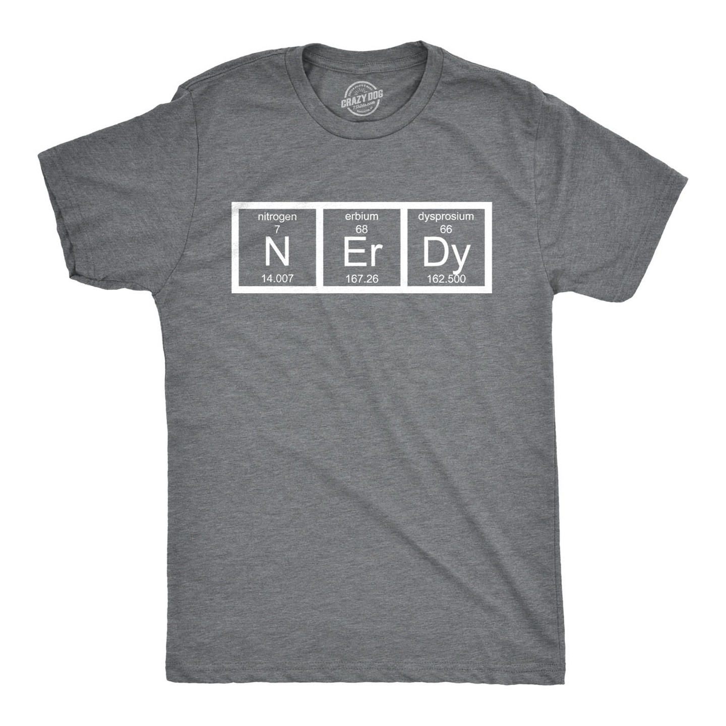 Мужская футболка Crazy Dog T-Shirts, Inc. Nerdy Periodic Table T Shirt Funny Science Shirts, цвет: Светлый серый — фото 1