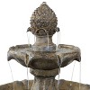 Sunnydaze Outdoor 2-Tier Pineapple Solar Powered Water Fountain with Battery Backup and Submersible Pump - 46" - Earth Finish - image 4 of 4
