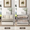TIRAMISUBEST 2 Tier Shoe Storage Cabinet with Draders for Entryway - White Mobile File Cabinet - 3 of 4