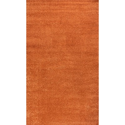 Haze Solid Orange Synthetic 10' x 14' Reversible Area Rug