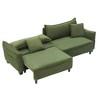 JOYRACER Convertible Sleeper Sofa in Corduroy with Hidden Storage, Sofa Bed with 2 Throw Pillows, Couch for Living Rooms & Diverse Scenes - 3 of 4