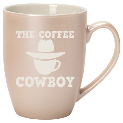 100 North Cowboy Hat 10 Ounce White and Precious Pearl Metallic Finish, Comfortably Fits Your Hands, New Bone China Coffee Tea Cup Mug, The Coffee