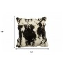 HomeRoots 18" X 18" Black And White Rabbit Zippered Natural Fur Animal Print Throw Pillow - 3 of 4