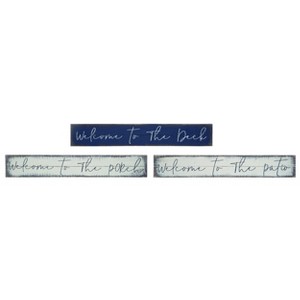 Transpac Wood Porch/Patio/Deck Sign Set of 3 Spring Home Decorations - 1 of 1