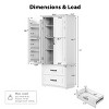 71" Farmhouse Kitchen Pantry Cabinet with 2 Large Drawers & 8 Adjustable Shelves,Storage Cabinet for Dining room or Living room-Maison Boucle - 4 of 4