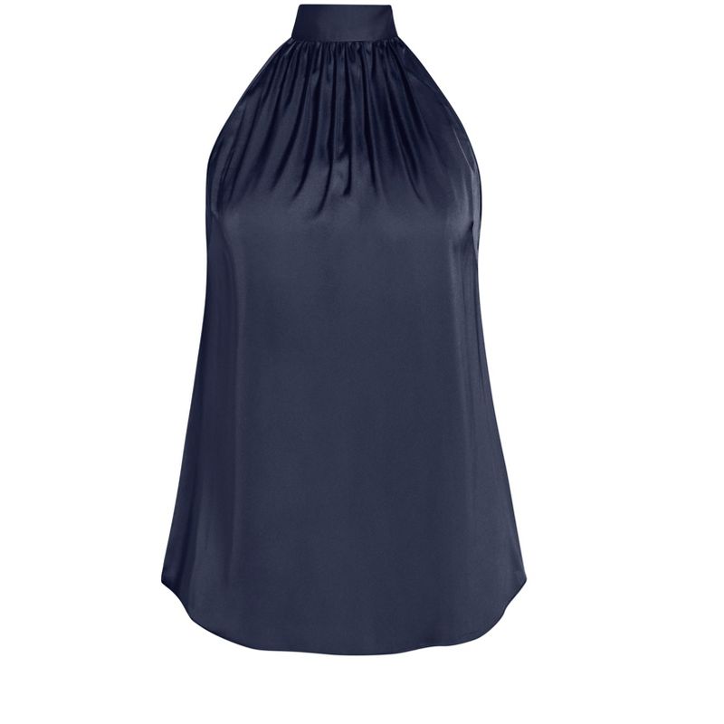 Women's Plus Size Sexy Shine Top - navy | CITY CHIC, 4 of 6