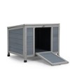 DOMETOUR Small Wood Rabbit Hutch Bunny Cage with Weatherproof Openable Top, Door Ramp, Indoor Outdoor House for Guinea Pig Small Animals Gray - 2 of 4