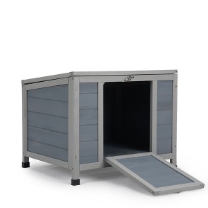 Sevobal Pet Crates and Houses, Portable Rabbit Cage with Slope and Lock, Indoor Outdoor Durable Crate for Small Animals, Gray, 23.62"*18.62"*19.49" - 1 of 4