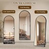 SEVOBAL 64"x21" Full Length Mirror with Arched Top Shatterproof Floor Mirror with Aluminum Frame for Living Room, Black, 174"*63"*3.2" - 4 of 4
