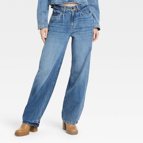 Women's Mid-Rise 90's Baggy Jeans - Universal Thread™ Medium Wash 8