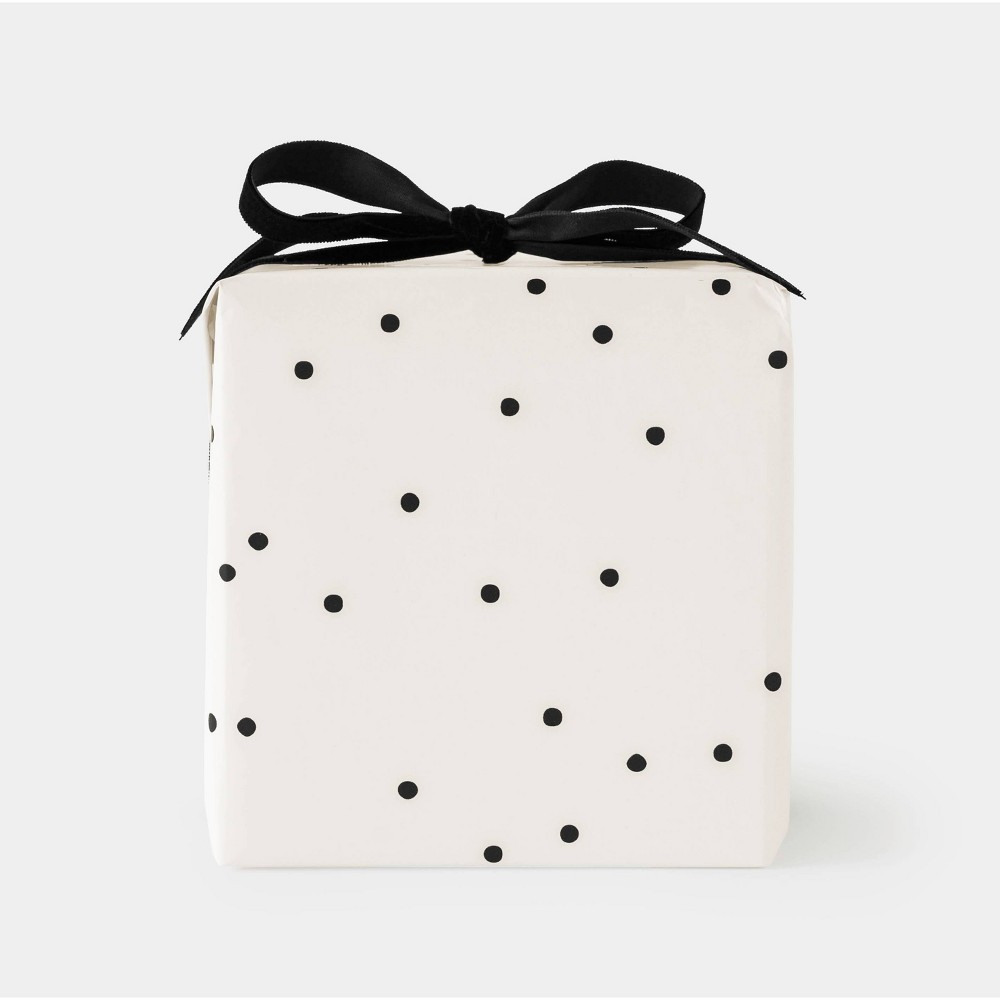 Cream and Black Scattered Dot Gift Wrap - Sugar Paper