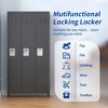 VYNXARIA 3-Door 72"H Metal Lockers with Lock for Employees, Storage Cabinet for Home, Gym, Office, School, Garage - Black - 3 of 4