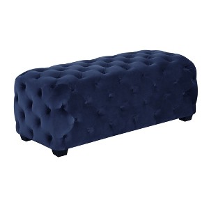 Gabrielle Tufted Ottoman Navy Blue - Picket House Furnishings, Blue Blue