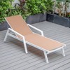 LeisureMod Marlin Patio Sling Chaise Lounge Chair With Arms in White Aluminum - 4 of 4