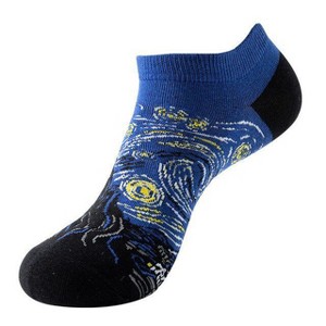 Van Gogh's Starry Night Famous Art Ankle Socks from the Sock Panda (Men's Sizes, Adult Large) - 1 of 3