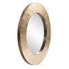 Howard Elliott 36" Round Wood Framed Textured Metal Wall Mirror: Beveled Glass, Champagne Silver Tone, No Assembly Required - 3 of 4