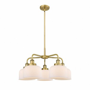 Bell - 5 Light Stem Hung Chandelier In Art Deco Style-14.75 Inches Tall and 26 Inches Wide - 1 of 1