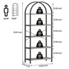 Bookshelf 5 Tier Bookcase Arched Display Racks Tall Standing Bookshelves Metal Frame Farmhouse Storage Rack Shelf - 2 of 4