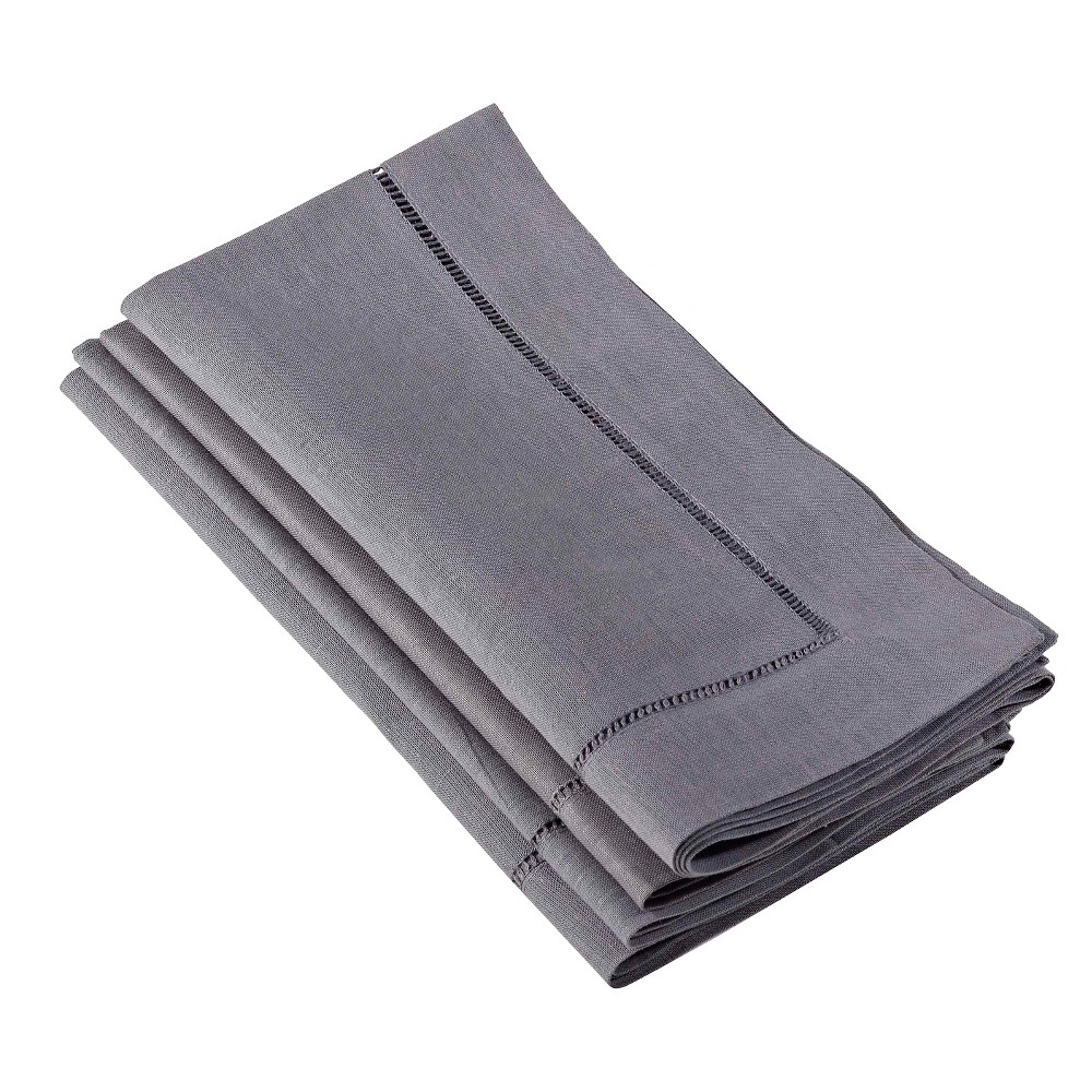 Photos - Other Accessories Saro Lifestyle Hemstitched Dinner Napkins Slate : 20x20 Inch Polyester, Machine Washable Cloth Napkins(Set of 4)