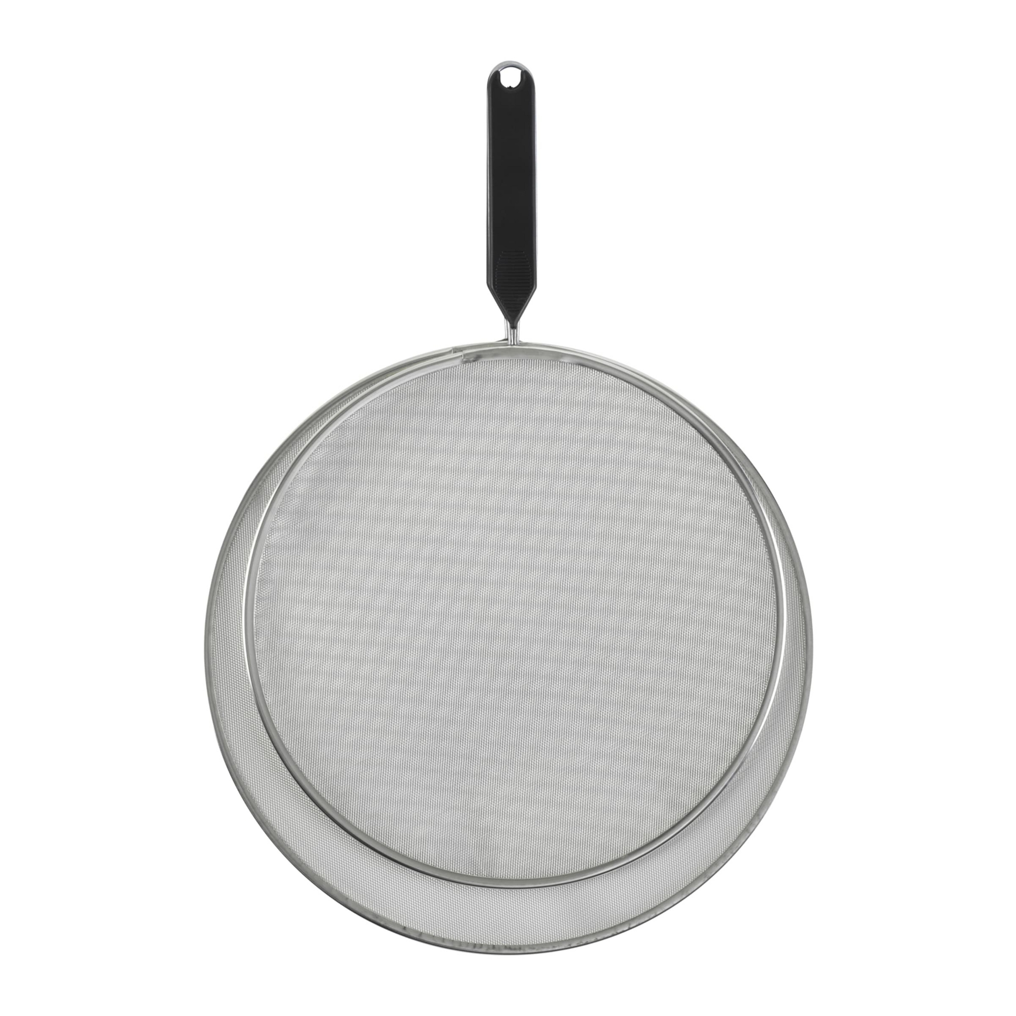 GoodCook Ready 2pc Splatter Screen: Metal Oil Guard for Frying Pan, Hand Wash, 13" Diameter, Black Handle