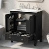 MAYEERTY 30" Bathroom Vanity with Sink Multi-functional Cabinet Doors Drawer Solid Wood MDF Black - 2 of 4