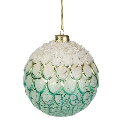  Northlight 4" Mint Green Ombre Layered Glass Christmas Ball Ornament 