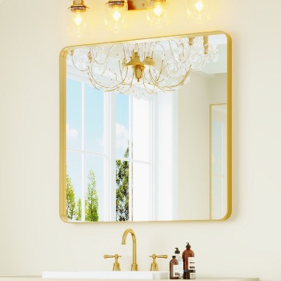 Wall-Mounted Mirror Rectangle Bathroom Vanity Mirrors Framed Mirrors Aluminum Framed Bathroom Mirror