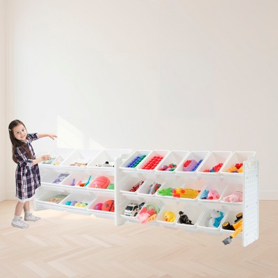 White Plastic 6-Tier Stackable Toy Storage Organizer