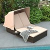 Costway 2-person Rattan Lounge Bed with Retractable Canopy 5-position Adjustable Backrest - 4 of 4
