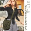 Canvas Messenger Bag Large Hobo Crossbody Bags with Multiple Pockets,School Vintage Shoulder Laptop Bag for Women and Men-ArmyGreen - 3 of 4