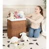Fontoi Utility Storage Bins, Clothes Hamper with Rattan Frame, Laundry Basket with One Removable Bags, Brown, 13.5"*24"*18.3" - 4 of 4