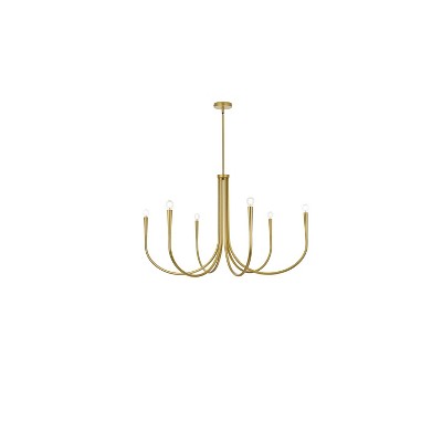 Elegant Lighting Layne 42 inch chandelier in Brass