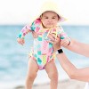RuffleButts Baby/Toddler Girls UPF50+ Long Sleeve One Piece Rash Guard - 3 of 4